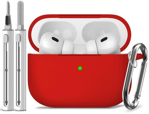 Inesore Compatible with Airpods Pro 2nd/1st Case Cover,Silicone Protective Case for Apple Airpods Pro 2nd/15st Generation Charging Case with Keychain and Cleaner Pen