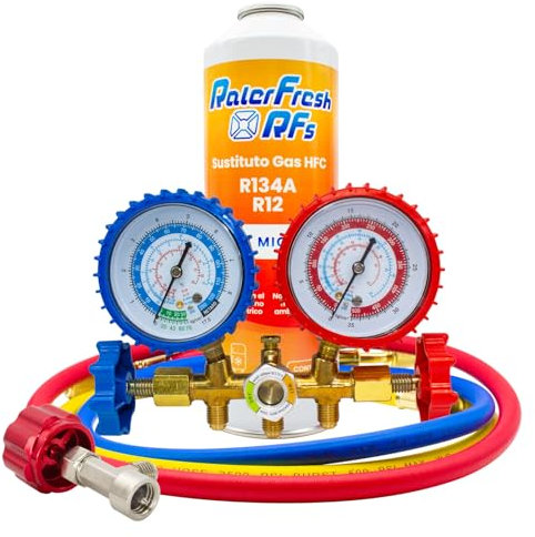 Ralerfresh RFs organisches Kühlgas für Klimaanlagen im Auto, entspricht 650 g, Ersatz für die Gase R134a und R12 (RFs + Manometer 02)