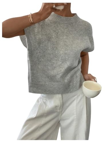SOLY HUX Women's Short Sleeve Business Casual Sweater