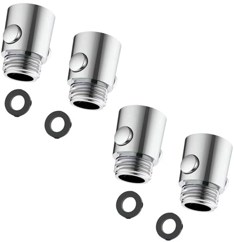 Shower Head Shut-off Valve Set, 4 Pieces Flow Regulator for Hand Shower, Water Stopper for Shower Head, Chrome