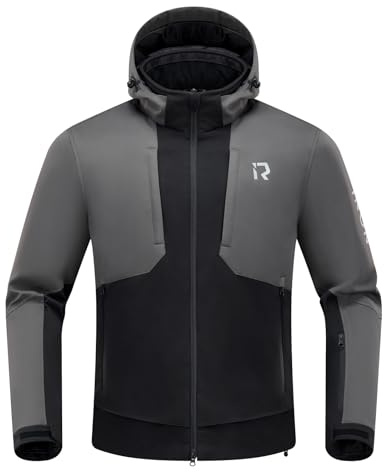 RIDEIRON Motorradjacke Herren Motorrad jacke Winter mit CE-Schulter und Ellenbogenpolstern Schutzausrüstung,Herausnehmbarem Futter zum Schutz vor Kälte und Wind für alle Jahreszeiten XL