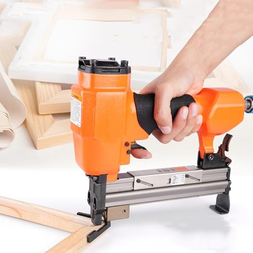 THYXGS Pneumatic Picture Frame Nailer, 13/32-Inch V Nails Gun, Come with 4,000pcs 0.47/12mm V-nails, Removable Retainer, Air Pressure 4-7 Kgf/cm², For Picture Frames