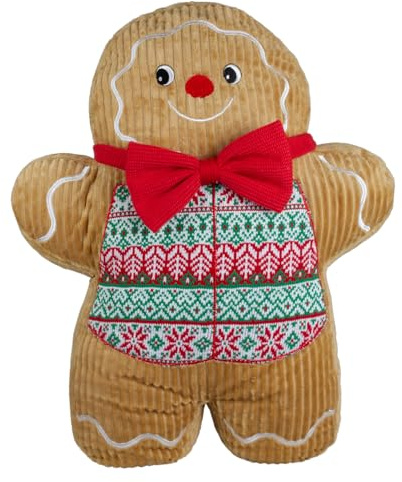Christmas Paradise Weihnachtsdeko Kissen Lebkuchenfigur 50cm Plüschkissen braun