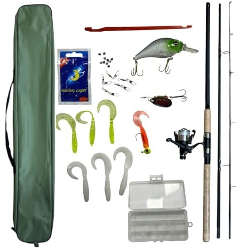 Angelset Komplettset Spinnrute 3m 20-60g + Rolle + Schnur + Tasche + Zubehör