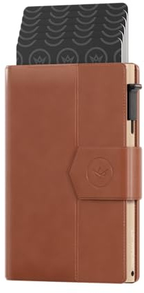 ProWallet Porte Carte Femme Plus - 8 Cartes & Lettres & Monnaie - Porte-Cartes Extensible - RFID - Petit Porte Carte de Crédit - Portefeuille Élégant Femme & Homme (Cognac)