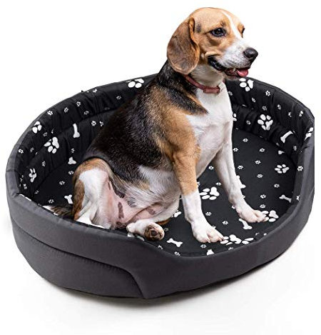 BOUTIQUE ZOO Hundebett L Hundesofa Hundekissen für kleine/mittlere/große Hunde, Farbe: Grau