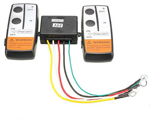 Alamor 24V 100Ft Télécommande sans Fil De Récupération Treuil Grue Twin Kits Combiné