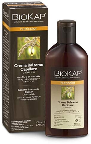 BIOKAP Nutricolor Premium Balsam-Conditioner 200ml | für coloriertes Haar - Pflanzliche Wirkstoffe - Bio-Arganöl - Weidenextrakt - Rosmarin - Eukalyptus - VEGAN