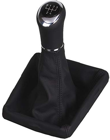Schaltknauf Schaltsack kompatibel mit Opel Vectra C Signum 2002-2008 5-Gang | Leder schwarz 5-Gang Schalthebel Schaltmanschette Schaltgetriebe fahrzeugspezifisch passgenau Zubehör Ersatzteil