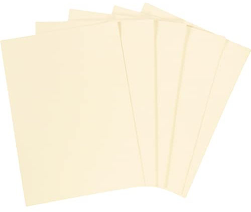 BCreativetolearn A5 Cream Ivory Pastel Card 50 Sheets 160gsm A5 Revision Cards, Printer, Photocopier Coloured Card Sheets.
