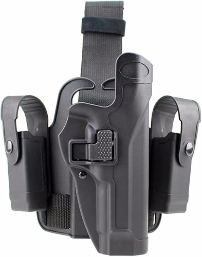 Gexgune Taktische Bein Holster rechte Hand Paddle Drop Oberschenkel Pistole Holster mit Druckknopf Magazin Taschenlampe (4 Modelle 2 Farben optional)．