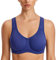 SYROKAN Women's Max Control Solid High Impact Plus Size Underwire Sports Bra for Large Breasts Midnight Blue 34F