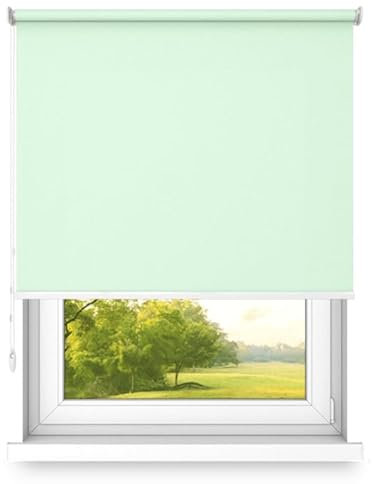 Time4Blinds Freistehendes Rollo, Wand- oder Deckenmontage, große Größe, Fi 32, Stahlmontage, halbverdunkelnd, Seladonfarbe, 600 x 1800 mm