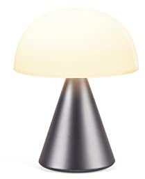 Lexon MINA L Wiederaufladbare kabellose LED-Tischleuchte, 9 Lichtfarben mit Dimmer, Touch und wiederaufladbar, bis zu 24 Stunden Akkulaufzeit - Gunmetal