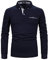 APAELEA Men Polo Shirt Long Sleeve Cotton Golf T-Shirt Casual Tops,Navy Blue,M