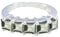 CaratYogi 925 Sterling Silber Prinzessin Cut Engagement Ring Stilvolle Schmuck Solitaire Ringe Grün Amatyst Edelstein Für Männer und Frauen Größe: 48
