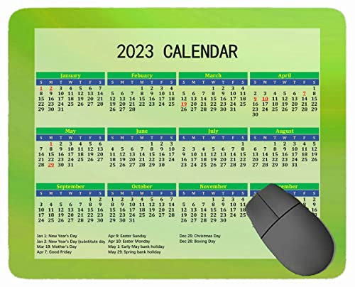 YENDOSTEEN Gaming Mauspad 2023 Jahr Kalender mit Urlaub, Horse Sky Face Light Mauspad für Büro Computer Laptop Männer Frauen