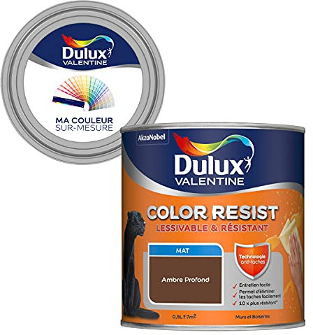 Ma Couleur Sur-Mesure par Dulux Valentine – Peinture Intérieure Murs, Plafonds, Boiseries - Palette Authentique, Pièce à Vivre Mat, Ambre Profond, 0,5 L