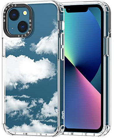 MOSNOVO für iPhone 13 Mini Hülle – Durchsichtige, schlanke, stoßfeste TPU+PC-Handyhülle, [6,6 Fuß Fallschutz/Anti-Abziehen] - Wolke