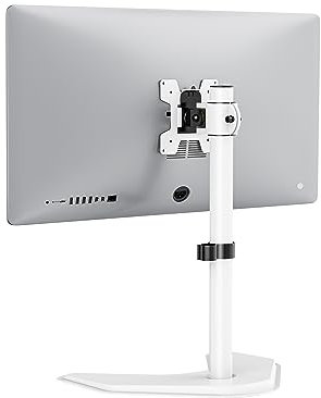 WALI Single Monitor Stand for 13 to 32 Inch Screen, Free Standing Desk Stand with VESA 75 to 100, Universal Monitor Stand for hp acer lg Monitor, Holds up to 10 kg (MF001-W), White