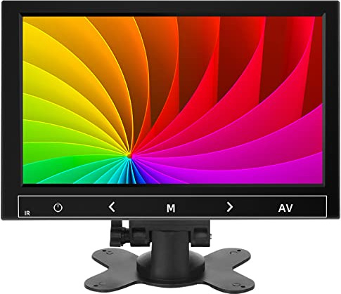 Monitor pequeño de 7 pulgadas, monitor Raspberry Pi, altavoces integrados, mini monitor 1024 x 600, monitor HDMI 60 Hz, 5 ms, pantalla IPS con control remoto, entrada HDMI VGA AV BNC, monitor de