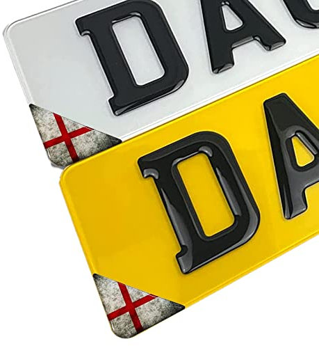Concept Graphics 2x England UK English Flag Car Number Plate Corner 3D Domed Gel Resin Sticker Badges