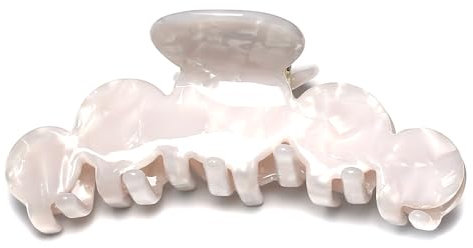 QinGoo Weiß Acetat Haarklammer Klauen Haarspange Damen Haarschmuck Haar-Accessoire für Fein Medium Dick Kurz Mittlere Haar 1stück(9.6cm*4.2cm, White)