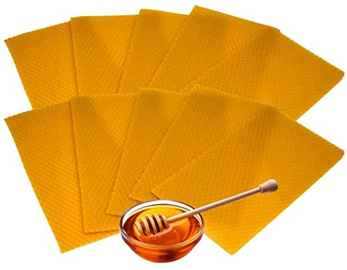 Láminas de Cera de Abeja Natural - (215 gr) - Origen 100% español - Natural - Placas de Cera de Abeja - Especial para hacer velas de miel, cremas o cosméticos (215 gramos)