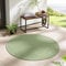 Taracarpet In- & Outdoor Teppich Wetterfest Wohnzimmer Balkon Küchenteppich Flachgewebe sisaloptik meliert Einfarbig Uni grün 120x120 cm rund