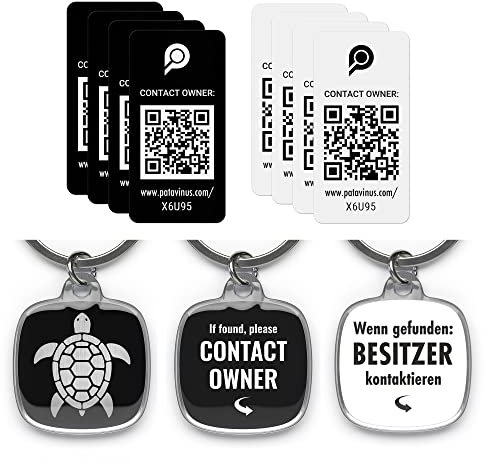 100% anonym! 3X batterieloser Anhänger und 8X Sticker zur weltweiten Absicherung von Wertsachen inkl. kostenloser App - Sekundenschnelle Kontaktaufnahme - Keine ABO-Kosten!