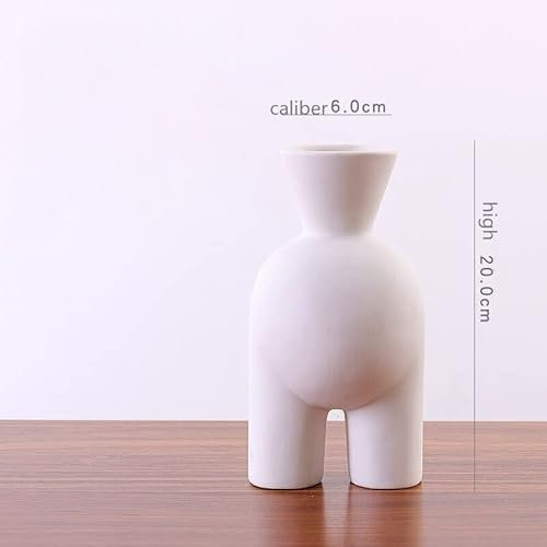 TIYGHI Vase in menschlicher Körperform, nackter Hintern, Keramik-Blumenvase, Blumenarrangement, Moderne Heimdekoration, kreative Dekoration (Color : B)