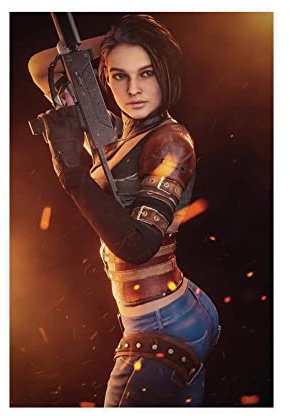 MEZUMI Resident Evil Jill Valentine 5 Leinwand-Poster, Wandkunst, Dekordruck, Bild, Gemälde für Wohnzimmer, Schlafzimmer, Dekoration, ungerahmt, 30 x 45 cm