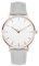 Damen Uhren Leder Band Slim Uhr Frauen Kleid Mode Klassisch Zeitlos Einfach Design Analog Quarz Armbanduhr (grau)