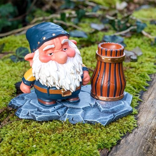 TinyBros&Hose Gartenzwerg Lustig Crafty - Gartenzwerge für Außen, Lustige Gartendekoration, Betrunkener Gartenzwerg - Funny Garten GNOME, Drunk GNOME Decoration, Bewässerung