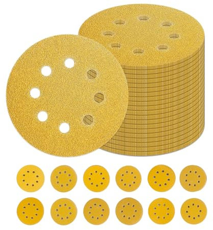 Disque Poncage 125mm Grain 40/60/80/100/120/150/180/240/320/400/600/800 Papier Poncer 120pcs Disques Abrasif pour Ponceuse Excentrique Papier de Verre