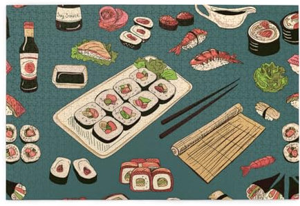 Farbige Sushi und Brötchen, Puzzles 1000 Teile Holzpuzzle Spielzeug Familienspiel Wanddekoration