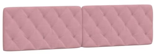 vidaXL Kissen für Kopfteil, Wandpolster Polsterpaneel Bettkopfteil, Rückenkissen Polsterkopfteil Wandkissen Schlafzimmer, Rosa 200cm Samt