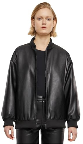 Urban Classics Tb6725-ladies Synthetic Leather Bomber Jacket Giacche Leggere, Nero, M Donna