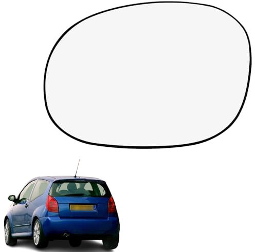 Ruolin Espejo Retrovisor Coche Izquierdo, Retrovisor Exterior Coche Cristal de Retrovisor Calefactable Compatible con Citroen C2 C3 Pluriel XSARA Picasso, Compatible con Peugeot 206 1007