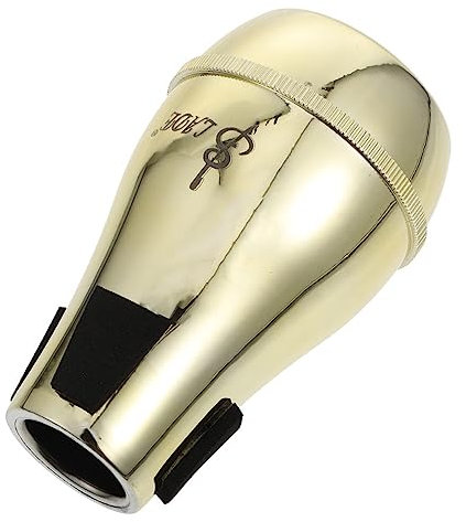 Trombone Mute Baritone Practice Tenor Trombone Silencer Trumpet Plunger Mute Trumpet Cup Mute French Horn Trombone Instrument Trumpet Stand Silencer for Trombone Harmon Bass Abs (Golden)