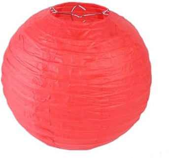 Hrlace 10 Stück Papierlaternen Hängende Runde Papier Laterne Papier Lampenschirm Lampion Bunte Lampions für Feiertagen Hochzeit Party Geburtstage Gartenparty Babyparty Deko Rot 40cm
