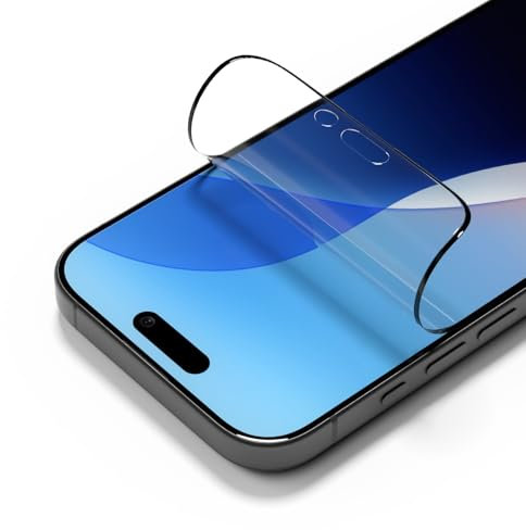 RhinoShield Protection d'écran PRO transparente compatible avec [iPhone 16 Pro Max] Résistance renforcée contre les chocs, les rayures, anti-statique, anti-lumière bleue, outil d'installation inclus.