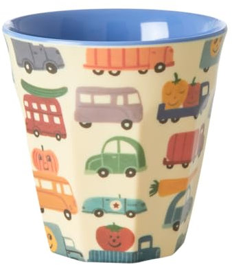 Rice Teller Beilagenteller Happy Cars Motiv Geschirr Melamingeschirr Kindergeschirr Kinder Camping BBQ Picknick Bruchsicher BPA-frei Wiederverwendbar Plastikgeschirr 250ml