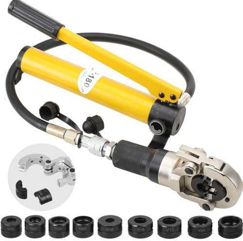 CDZHLTG 6T Hydraulische Presszange Manuelle Crimpzange Presszange V12-28mm Hydraulische Crimpzange TH16-32mm Rohrpresszange Handpresswerkzeug Set für PEX-Rohre PB-Rohre Kupferrohre