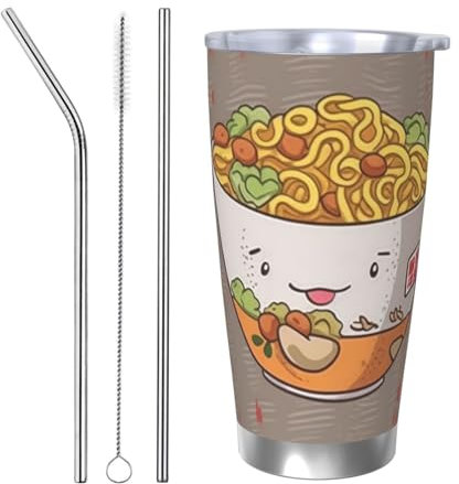 Thermobecher aus Edelstahl, Thermobecher mit Deckel, doppelwandig, auslaufsicher, Thermobecher für kalte heiße Getränke, Eierbecher, Nudeln, Ramen, Reise-Kaffeebecher, passend für die meisten