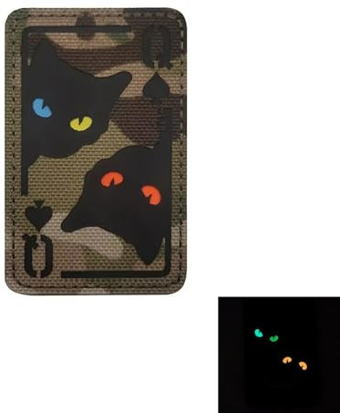 Patches Klett Reflektierend Schwarz Katze Lustig Patch Gestickt Applikationen für Kleidung Taschen Rucksack Uniform Weste Hundegeschirr Helm Militär Taktisch
