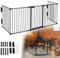 QEENTOE 300x 76CM Kaminschutzgitter Faltbar Metall Mit Sicherheitstürschloss Ofenschutzgitter Türschutzgitter Baby Kinder Kaminschutzgitter Sicherheitsbarriere Für Kamine und Öfen Schwarz