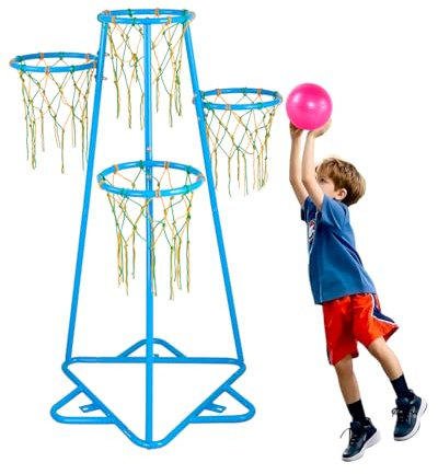 VEVOR Basketballkorb für Kinder, 4-Korb-Basketballkörbe für Kinder, tragbarer Basketballständer mit Einstellbarer Höhe & 3 Bällen, Basketball-Spielzeugset für Kinder jeden Alters, Jungen und Mädchen