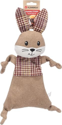 Flamingo Spielzeug Frestu Kaninchen Braun – Mit Squeaker und Knistergeräusch für Extra Spielspaß – Für Alle Hundetypen