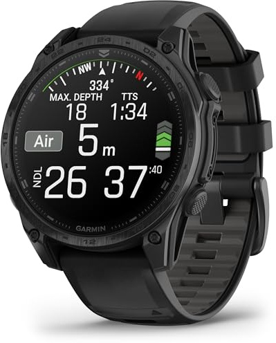 GARMIN Orologio intelligente Tactix 8, 47 mm, nero, display AMOLED, durata della batteria di 16 giorni, GPS, torcia a LED